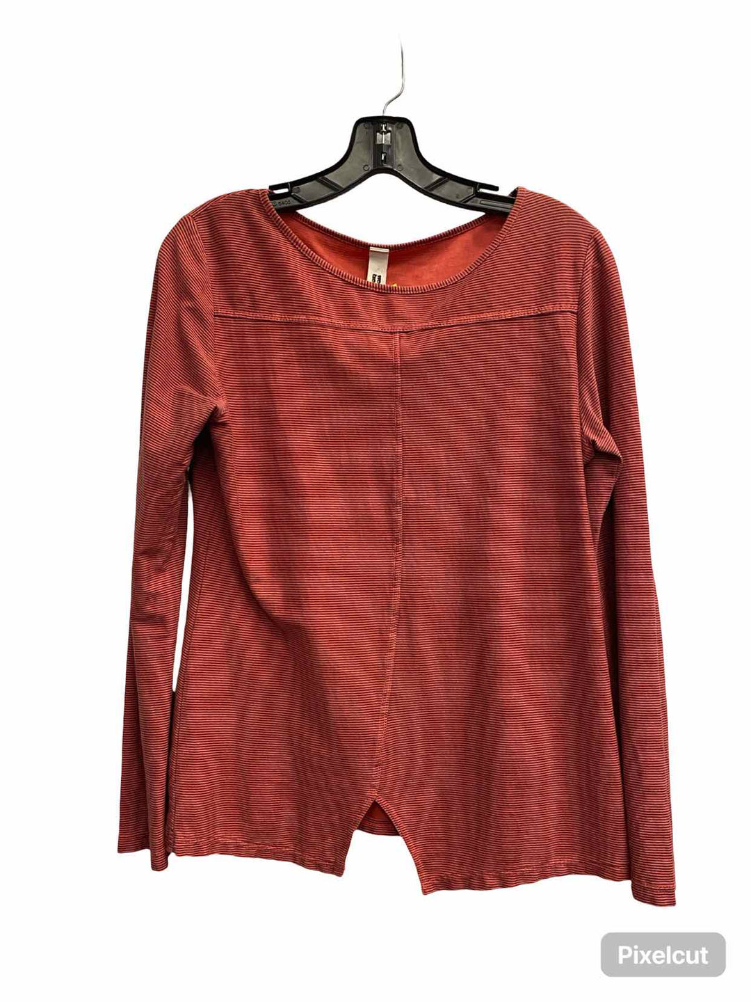 Wendy Trendy Size S Orange Black Striped 100% cotton Long Sleeve Shirts