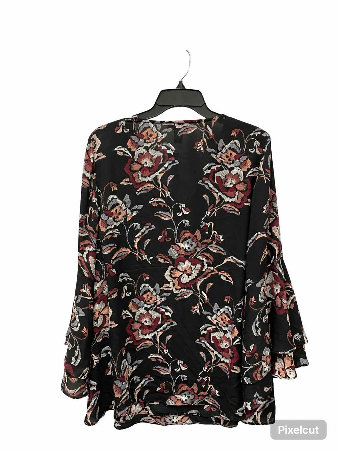 Alfani Size 16 Black Red Floral Long Sleeve Shirts