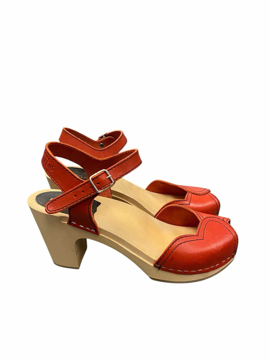 Hasbeens Shoe Size 40 Red Wood Heels