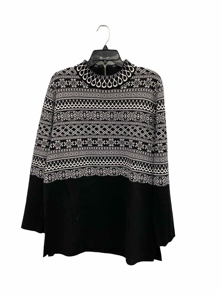 North Style Size L Black White 62% Cotton Sweater