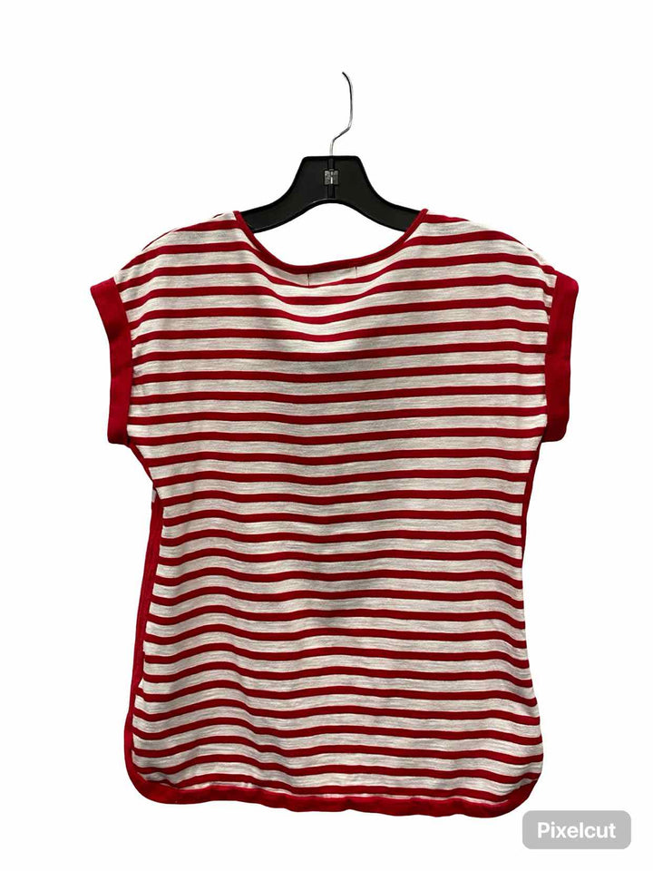 Liz Claiborne Size PM Red Striped T-shirt