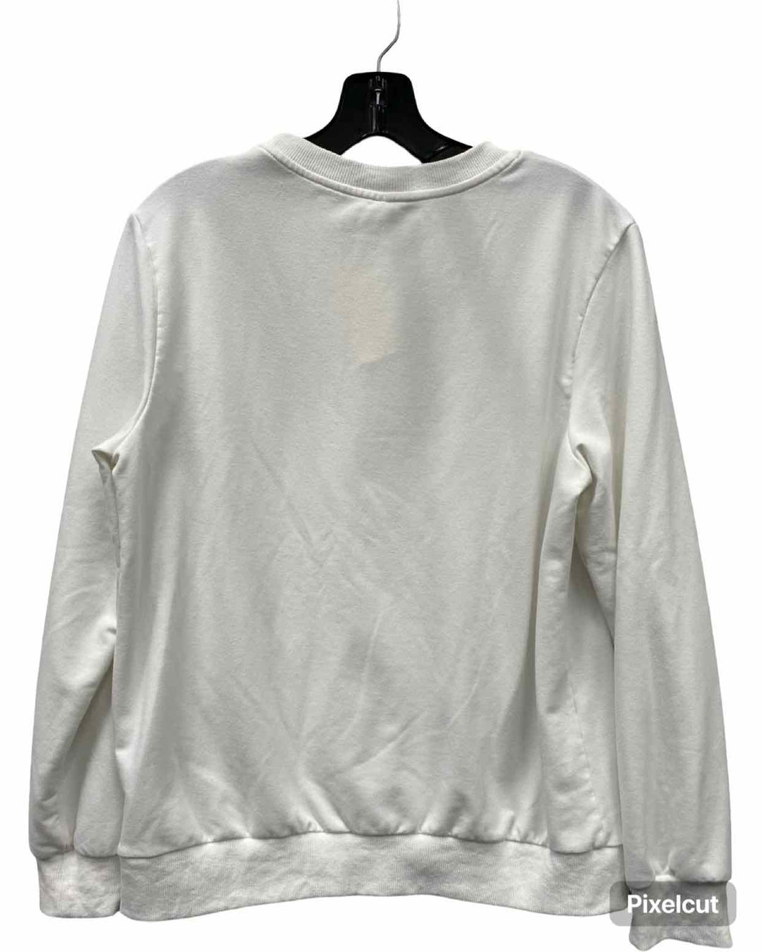 Unknown Brand Size M White Print Sweatshirt