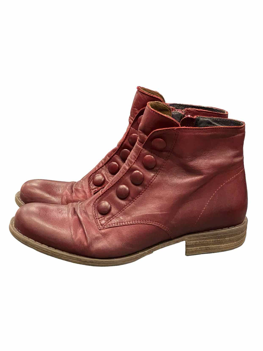 Miz Mooz Shoe Size 8.5 Red Leather Boots(Ankle)
