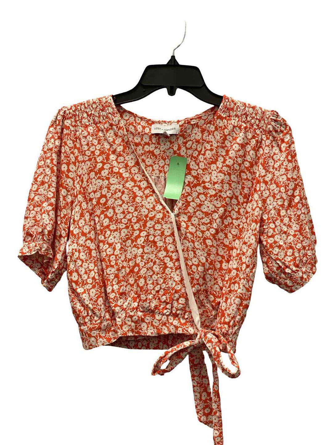 Lost + Wander Size M Wheat Red Floral Short Sleeve Shirts
