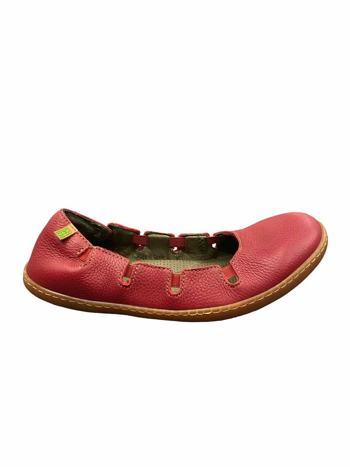 El Naturalista Shoe Size 38 Red Leather El Viajero Flats