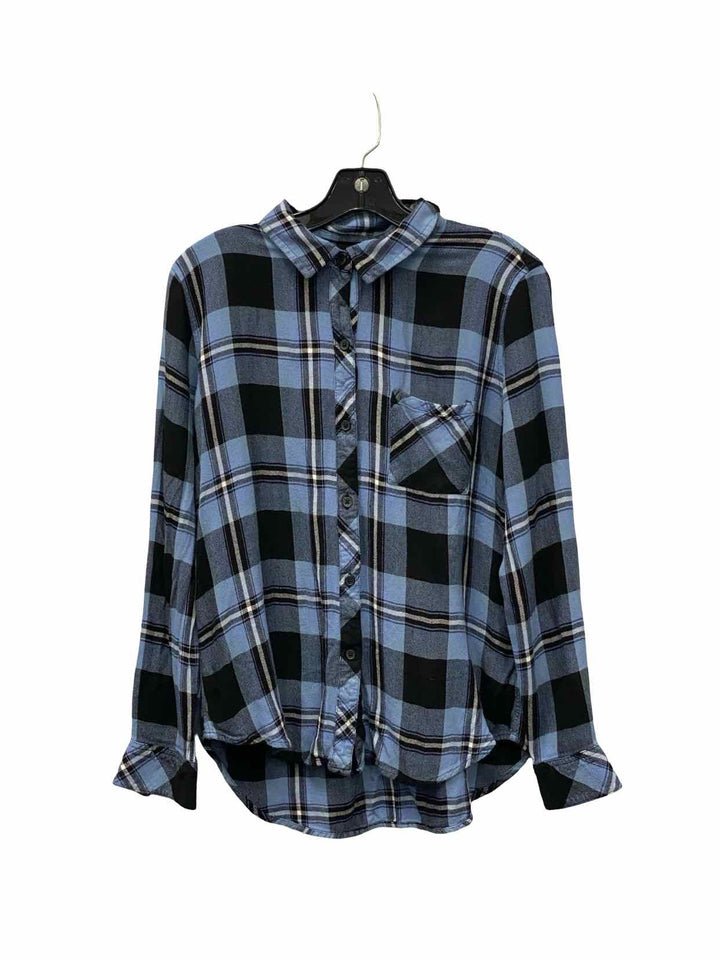Rails Size M Blue Black Plaid Long Sleeve Shirts