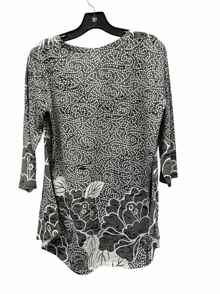 Whimsy Rose Size M Gray Leafy Long Sleeve Shirts