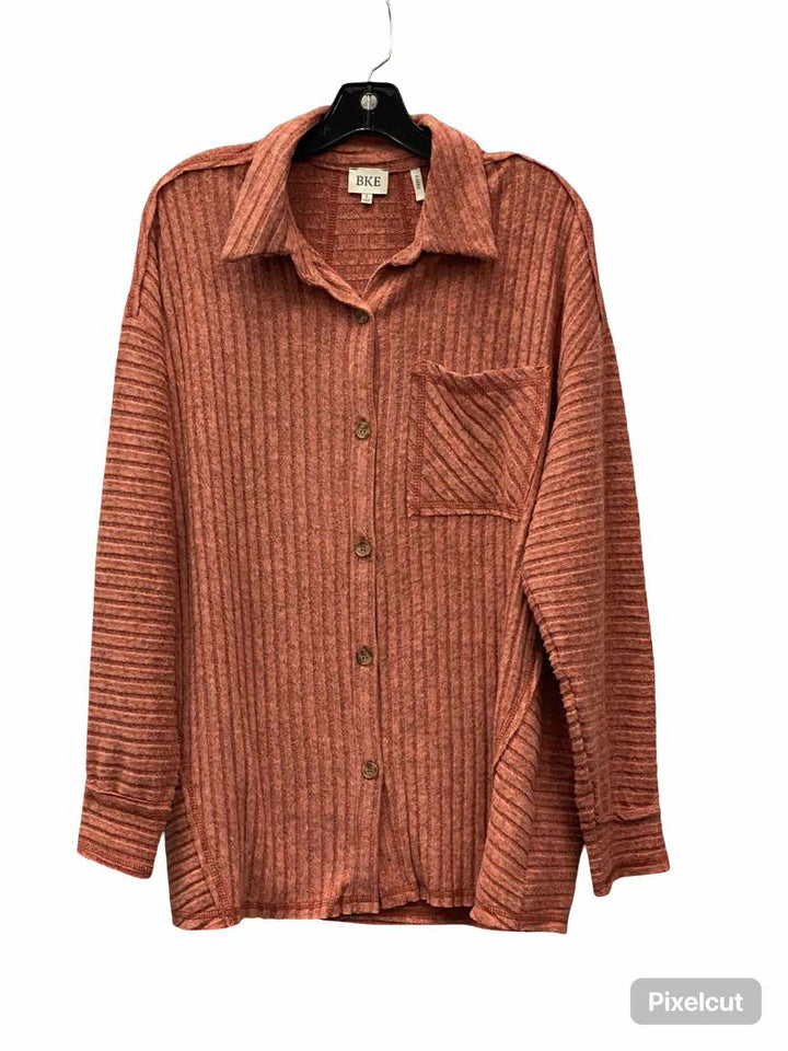 BKE Size S Peach Long Sleeve Shirts