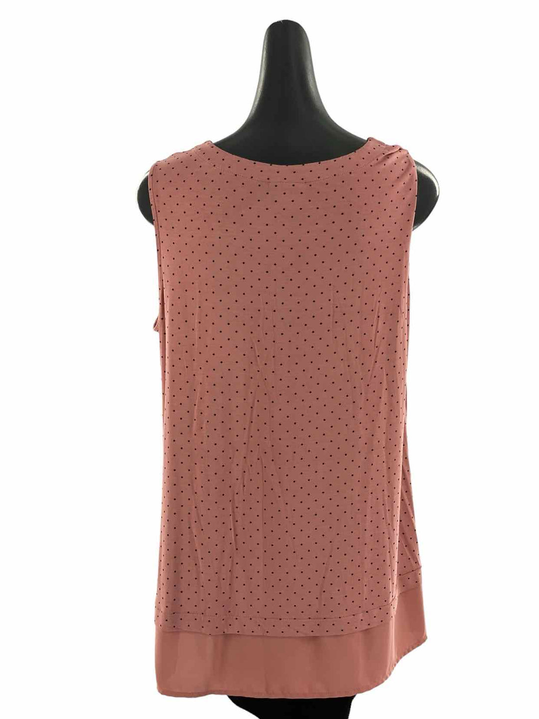 J. Jill Size XL Pink Black Poka dot Tank Top