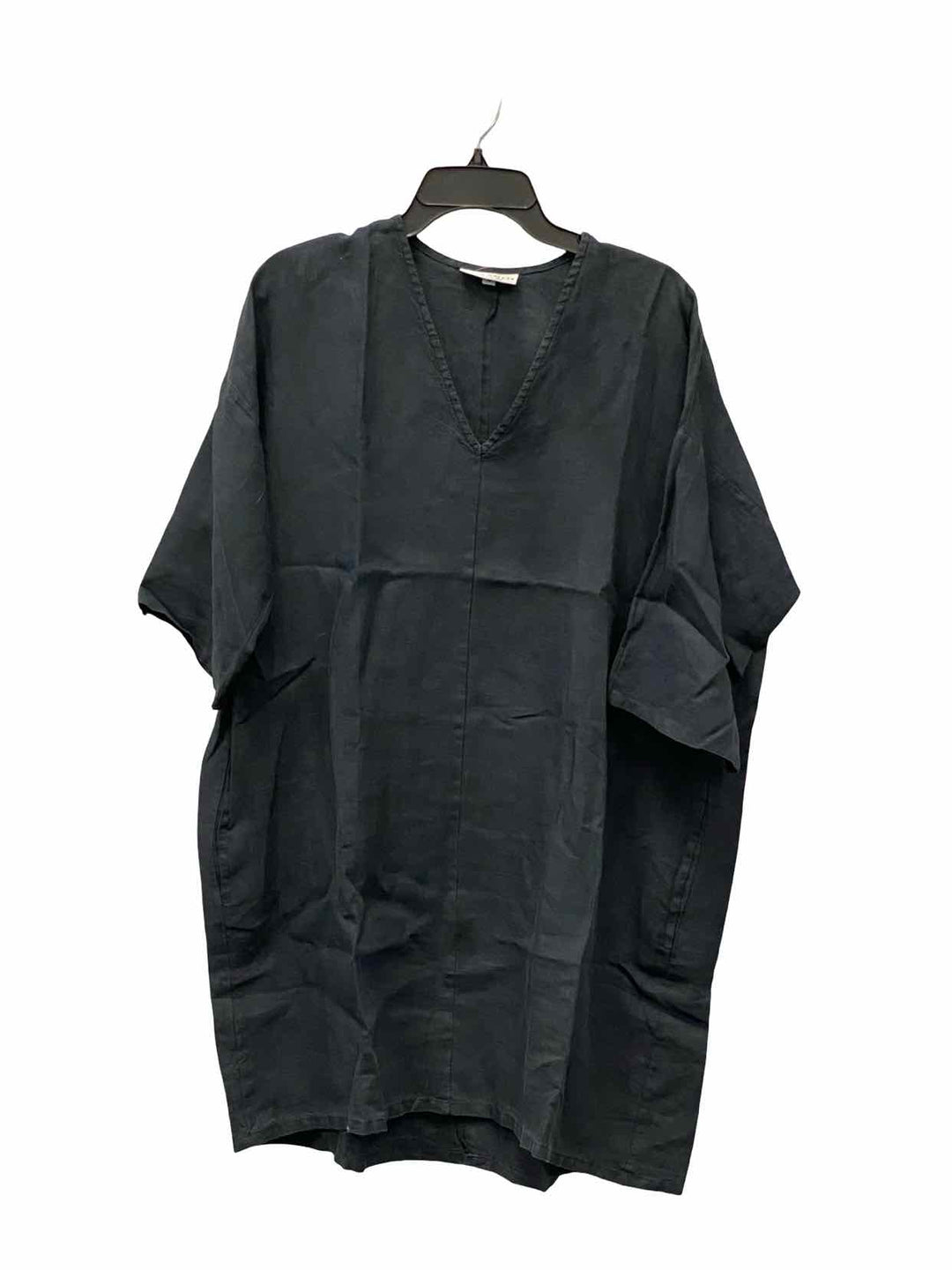 Bryn Walker Size L Navy Linen Long Sleeve Shirts
