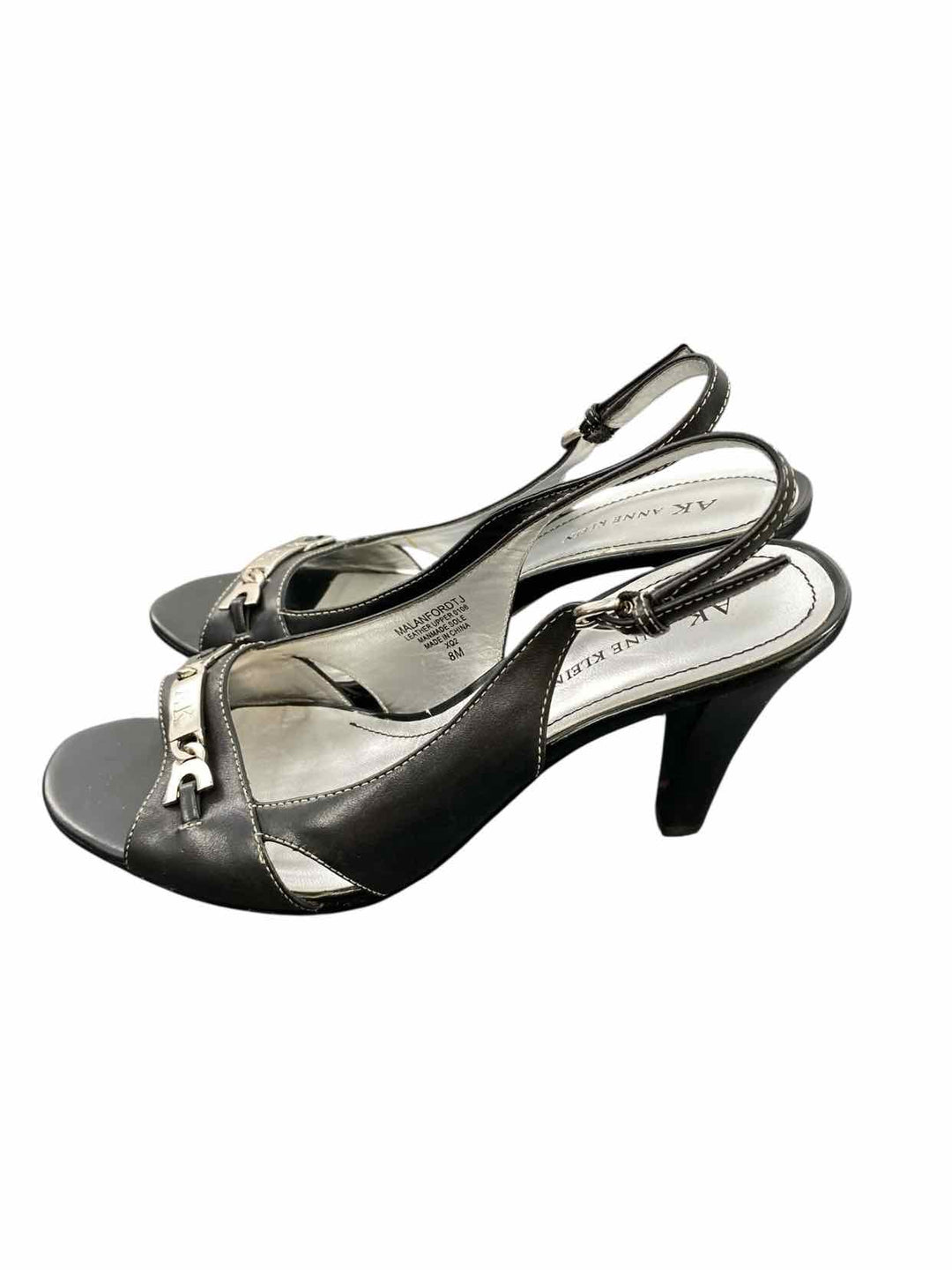 Anne Klein Shoe Size 8 Black Leather Heels