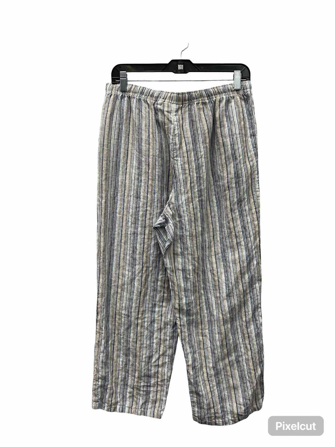 Orvis Size M Blue Multi Stripe 100% Linen Pants