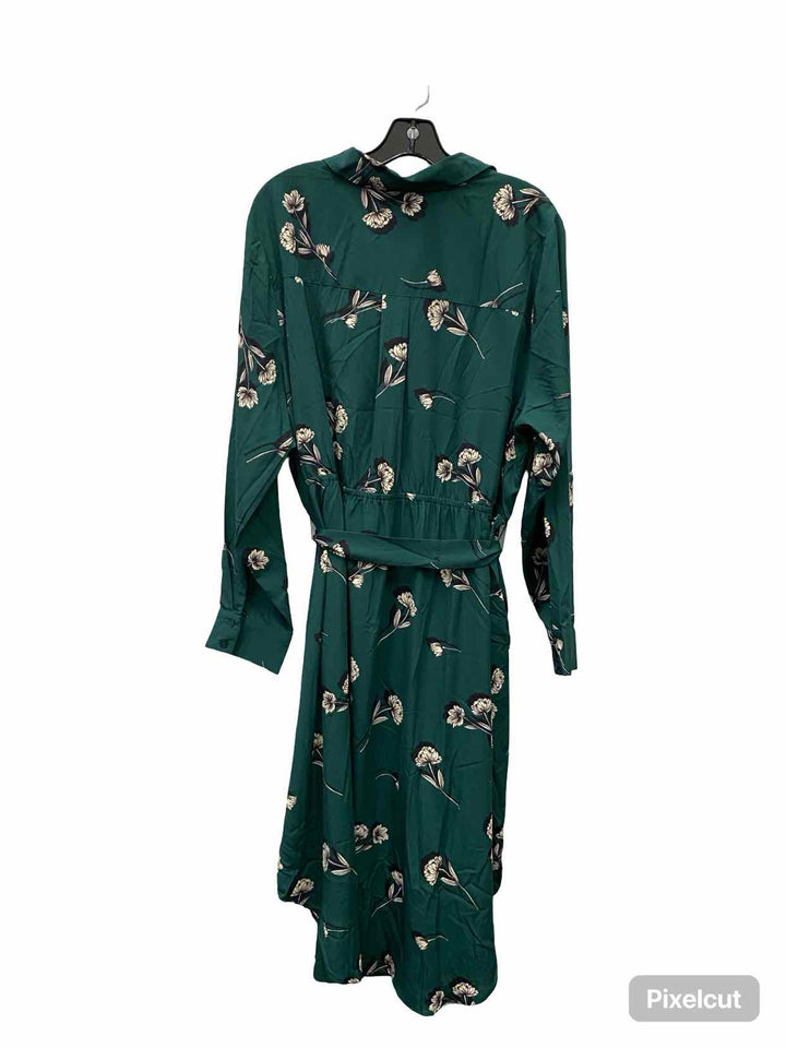 41 Hawthorn Size 2X Green Cream Floral Dress