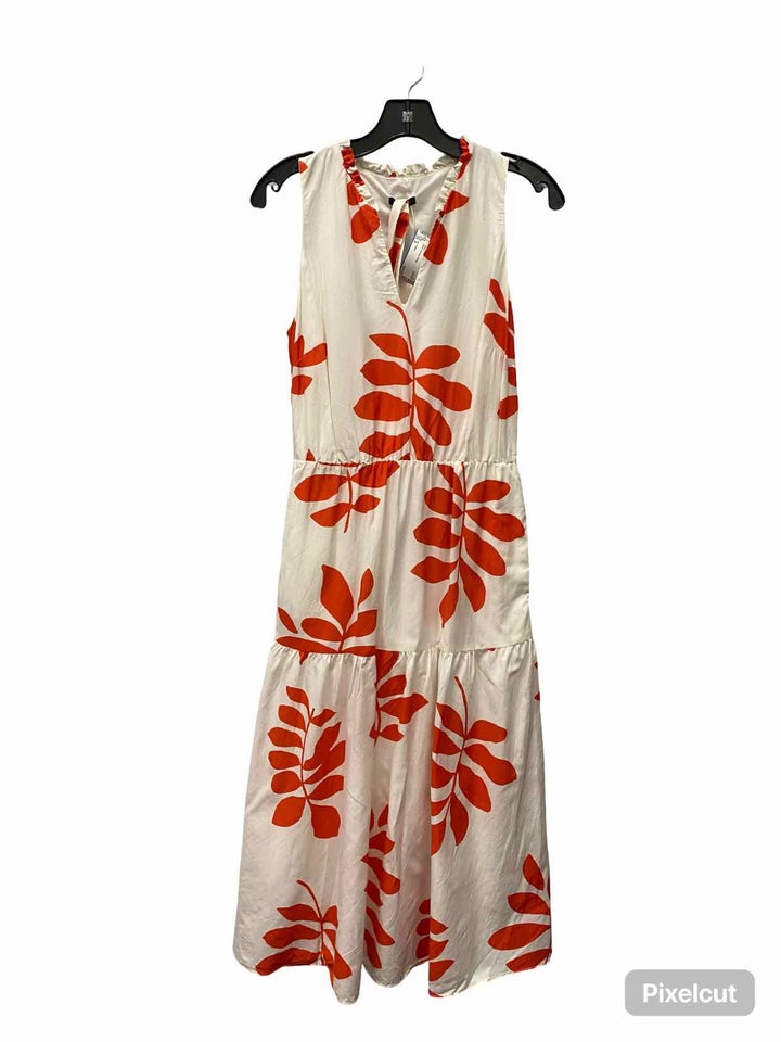Ann Taylor Size S White Orange Floral Dress