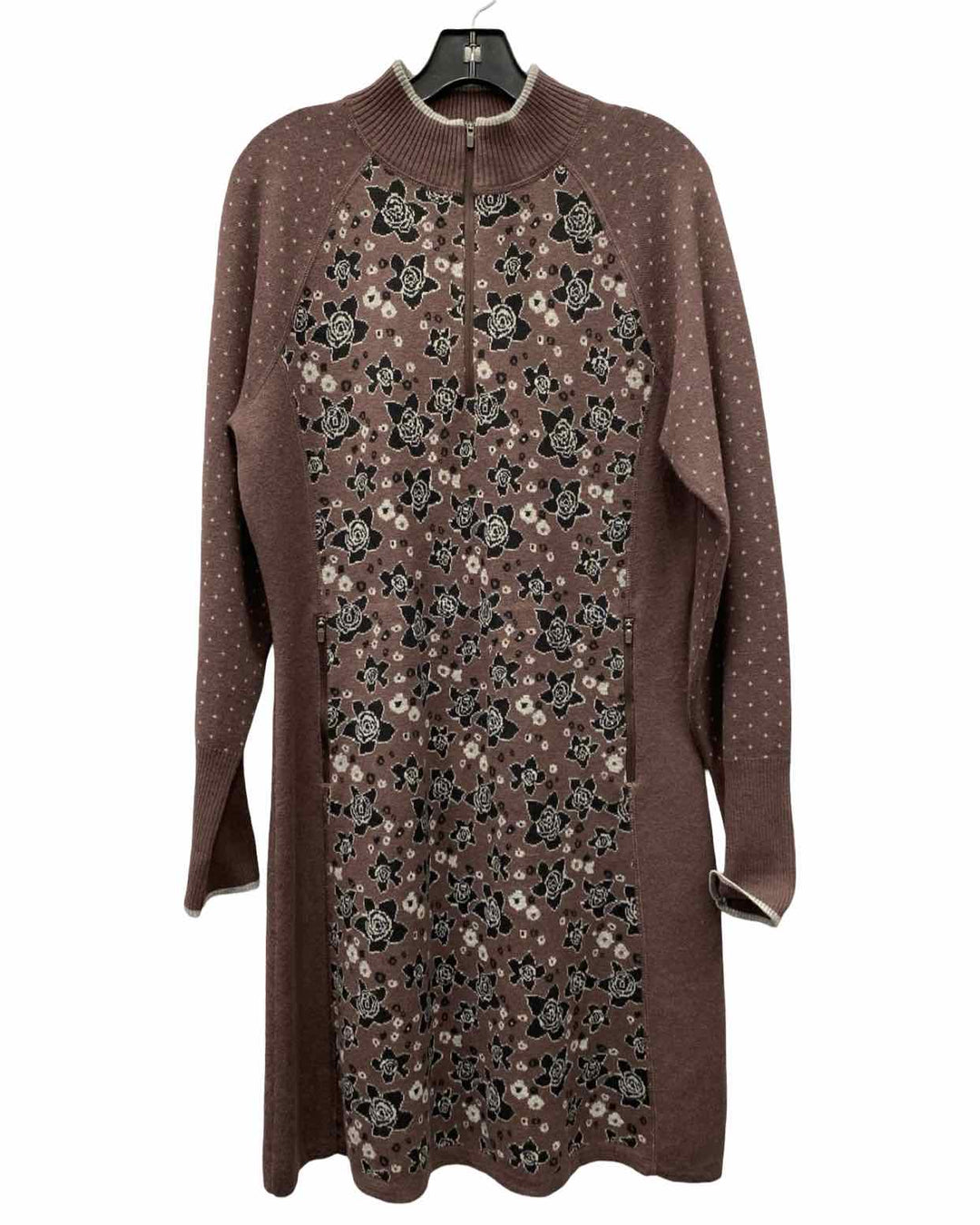 Title Nine Size L Brown Black Floral Dress