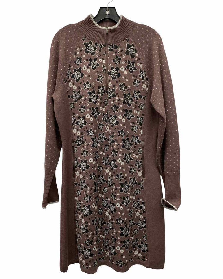Title Nine Size L Brown Black Floral Dress