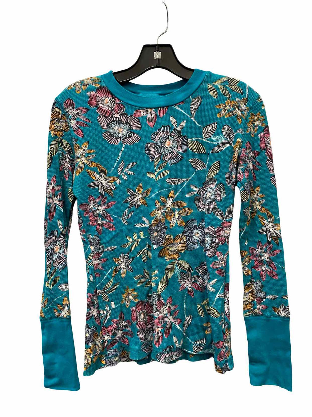 Sundance Size S Turquoise Floral 100% cotton Long Sleeve Shirts