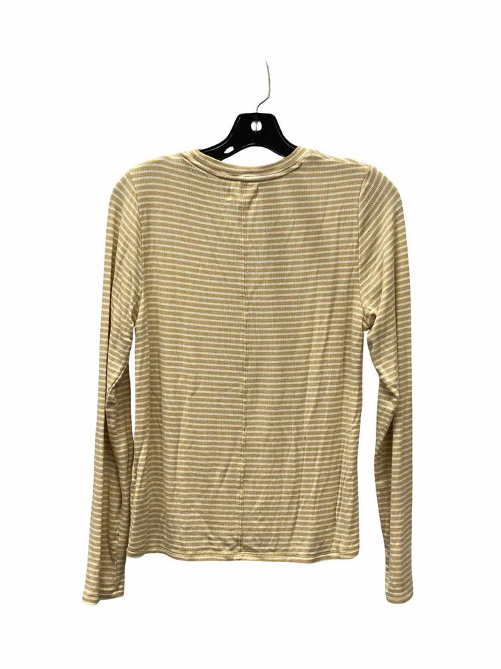 Thread and Supply Size S Brown White Striped Long Sleeve Shirts