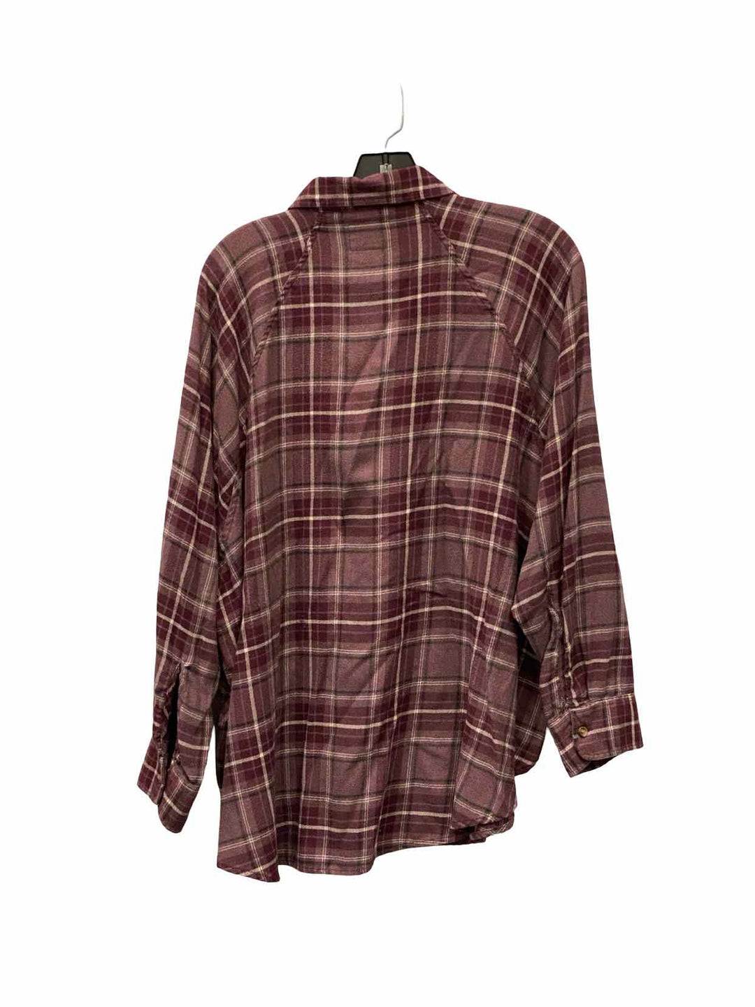 American Eagle Size L Purple Plaid Oversized fit Long Sleeve Shirts