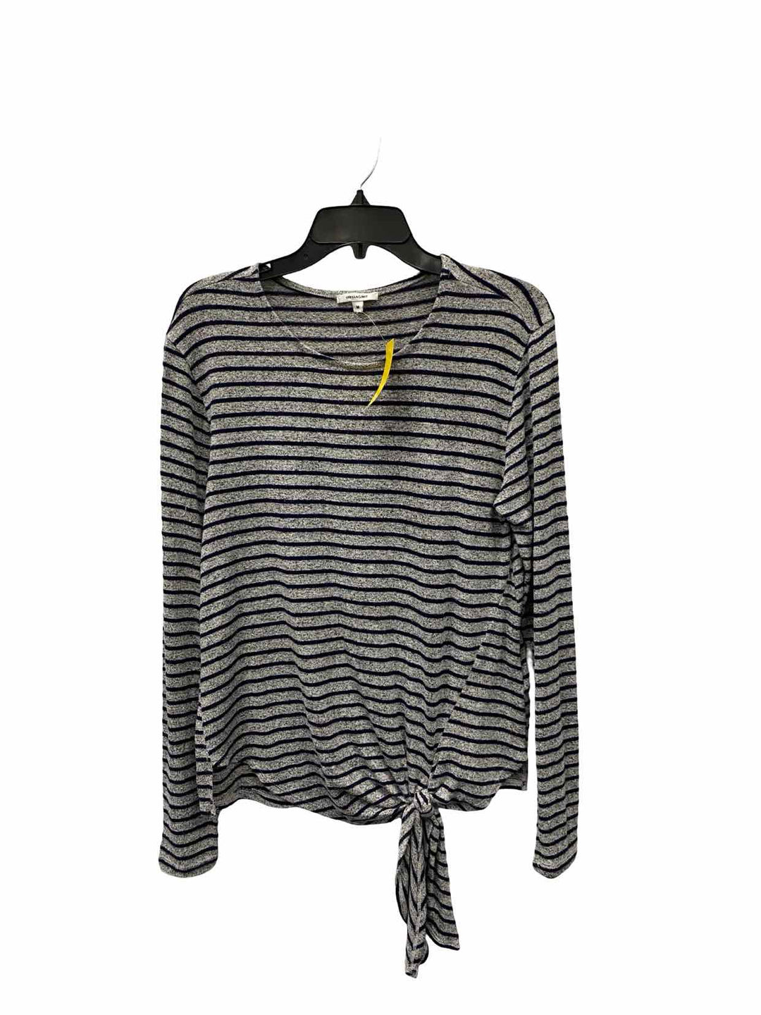 Stella & Dot Size M Blue Gray Striped Long Sleeve Shirts