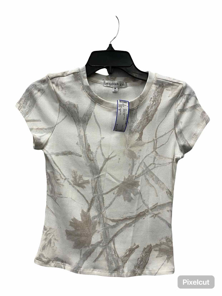 Madden Girl Size M White Tree Short Sleeve Shirts