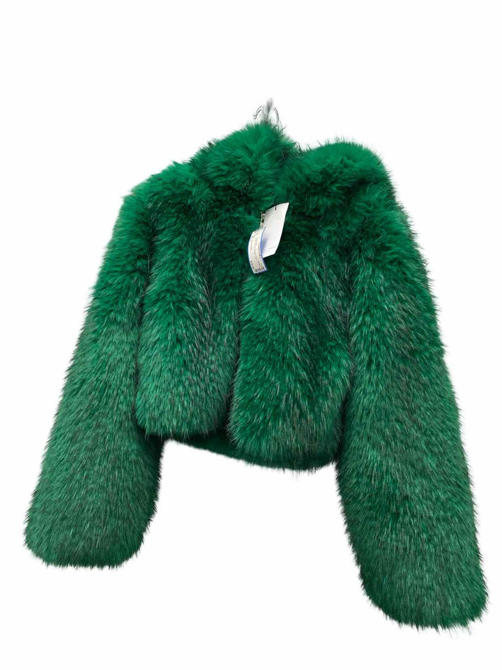 AZALEA WANG Size L Green Faux Fur NWT Coat(short)
