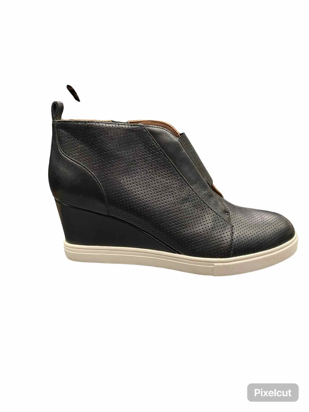 Linea Paolo Shoe Size 9 Black Leather Felicia Wedge Sneaker Boots(Ankle)