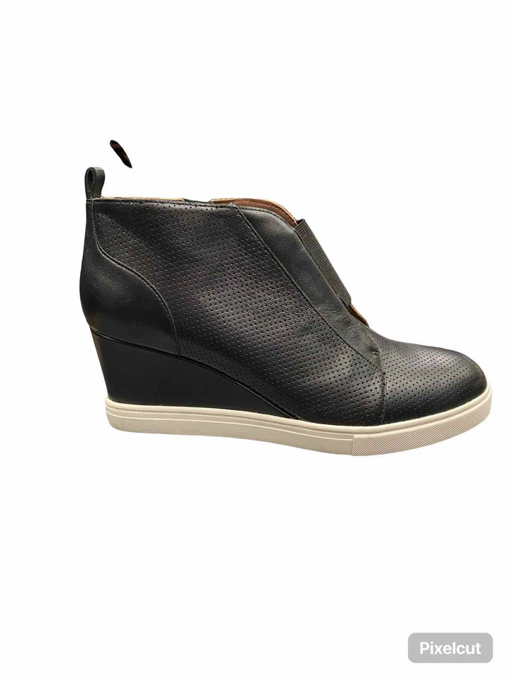 Linea Paolo Shoe Size 9 Black Leather Felicia Wedge Sneaker Boots(Ankle)