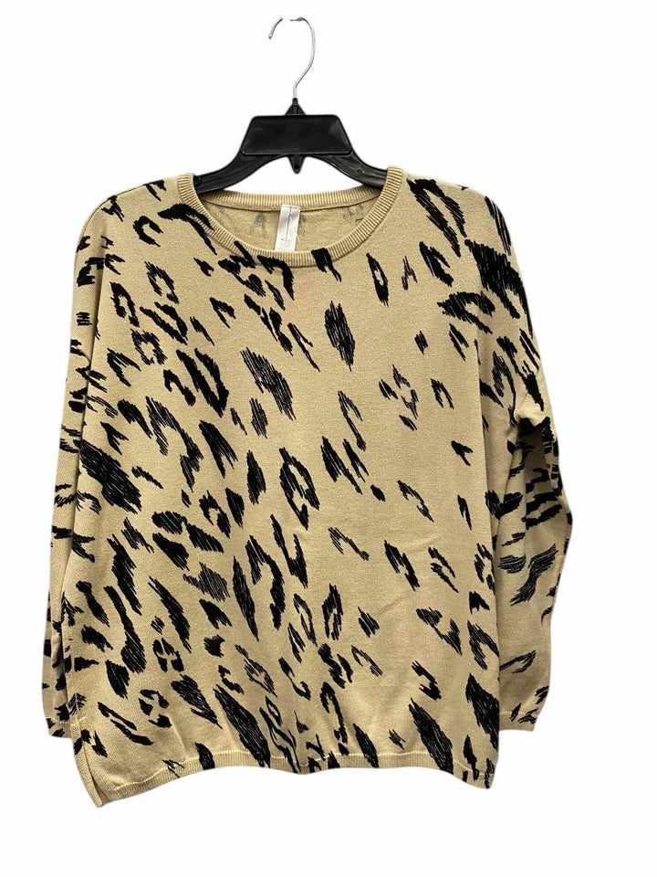 Marla Wynne Size L Tan Black Sweater