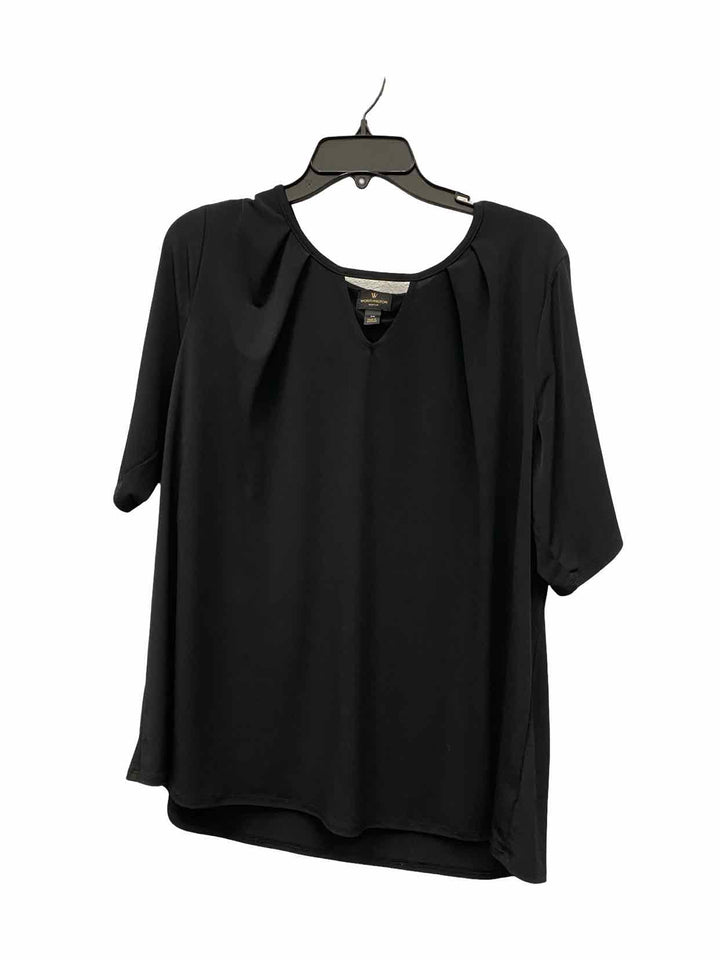 Worthington Size 1X Black Short Sleeve Shirts
