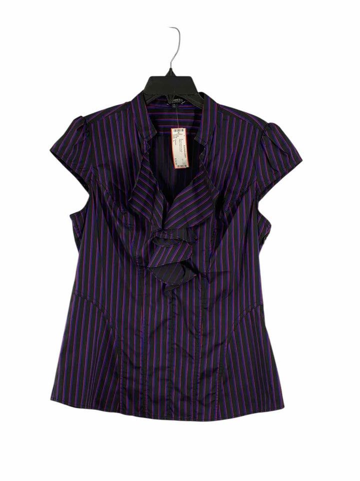 Express Size L Black Pink & Purple Short Sleeve Shirts