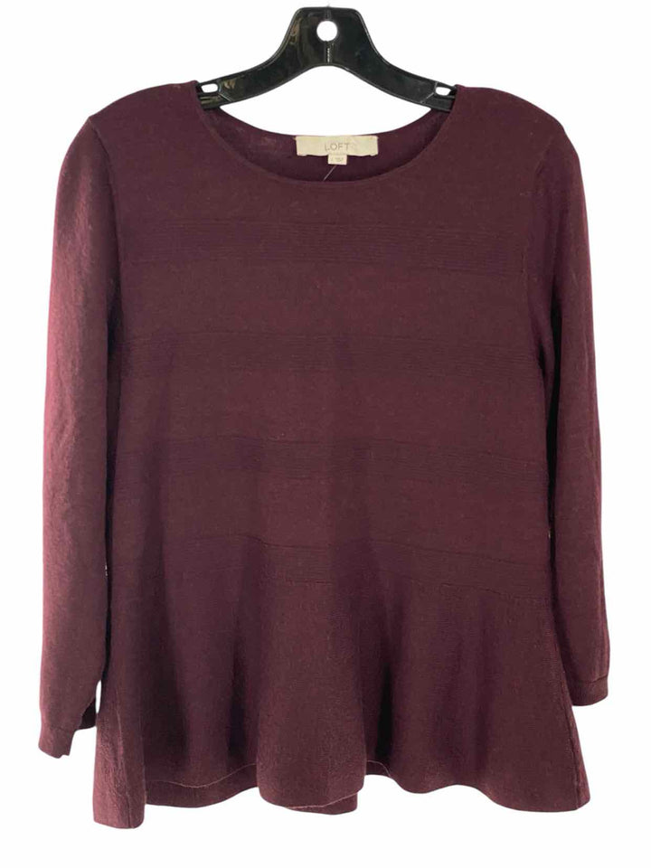 Loft Size L Burgundy Long Sleeve Shirts