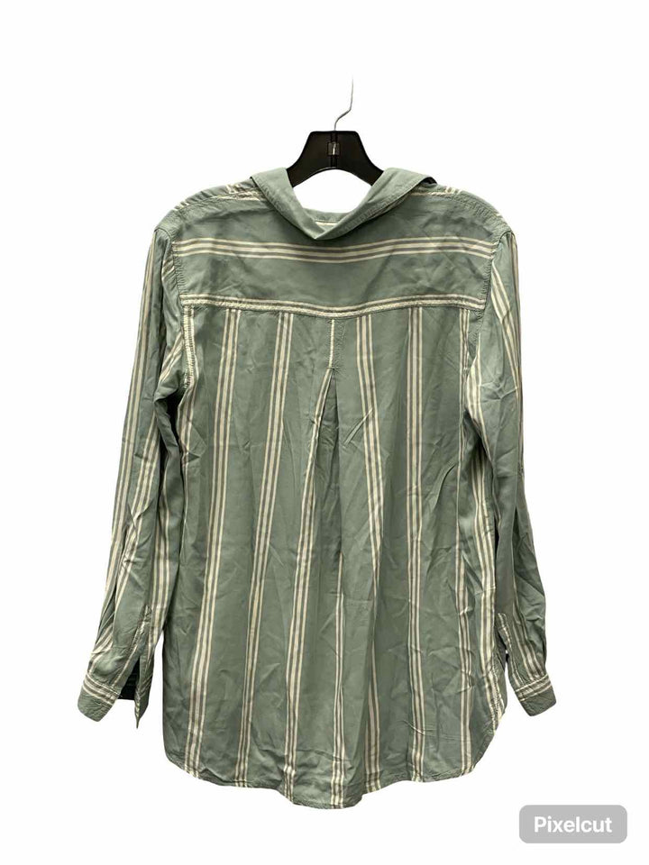 beachlunchlounge Size M Blue White Striped Long Sleeve Shirts