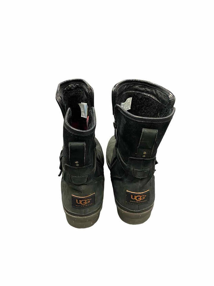 UGG Shoe Size 7.5 Black Leather Simmens Boots(Ankle)