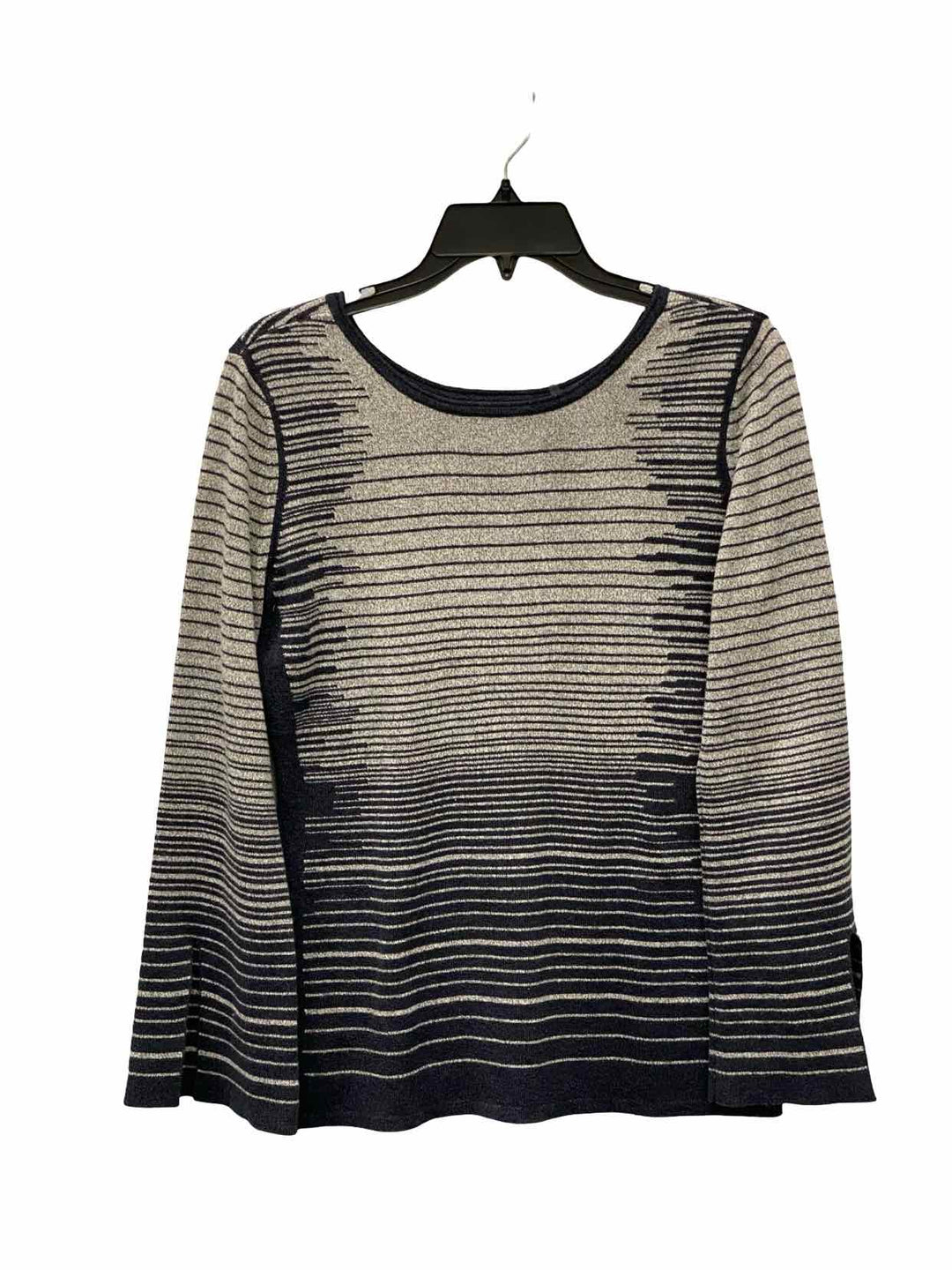 Nic + Zoe Size M Grey navy Long Sleeve Shirts
