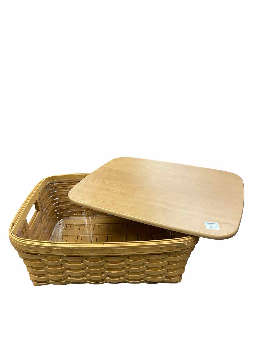 Longaberger Basket W/ Lid and Plastic protector Home Decor