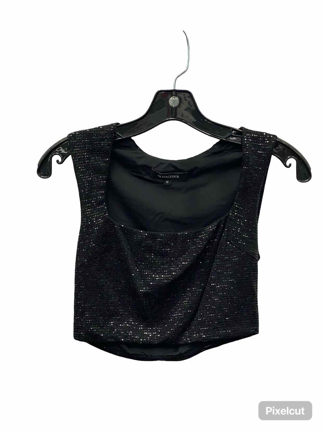 Olivaceous Size S Black sequined Tank Top