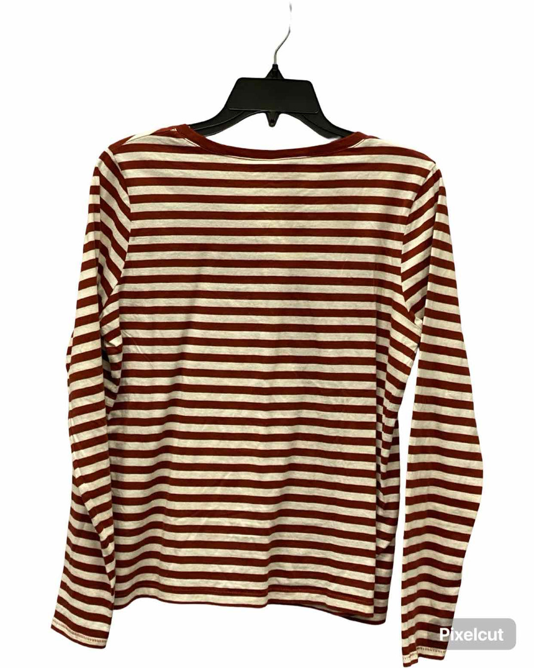MadeWell Size M Orange Cream Stripes Long Sleeve Shirts