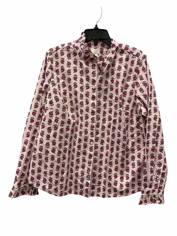 J Crew Size XL Pink Floral Long Sleeve Shirts