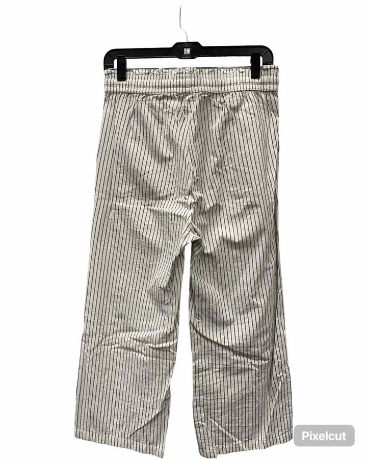 Unknown Brand Size M White Gray Stripe 50% Cotton 50% Linen Pants