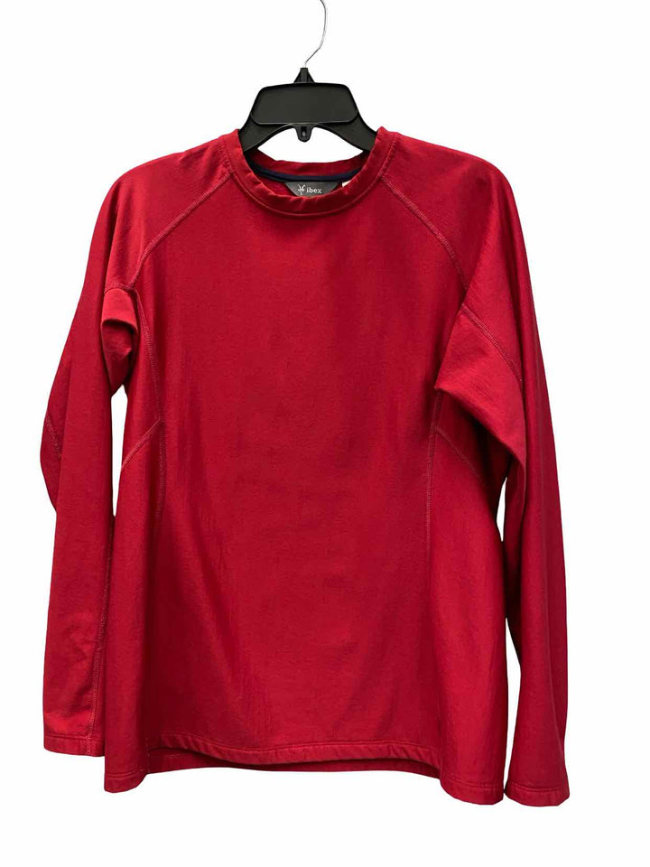 ibex Size L Red Insulated Athletic Long Sleeve