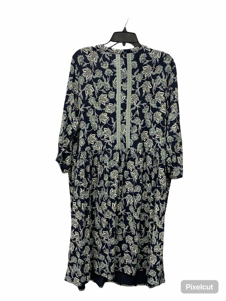J Jill Size XL Navy Floral Dress