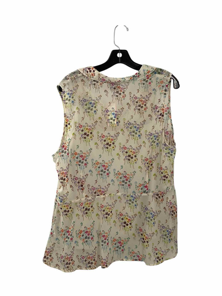 Cabi Size L Ivory Floral Tank Top