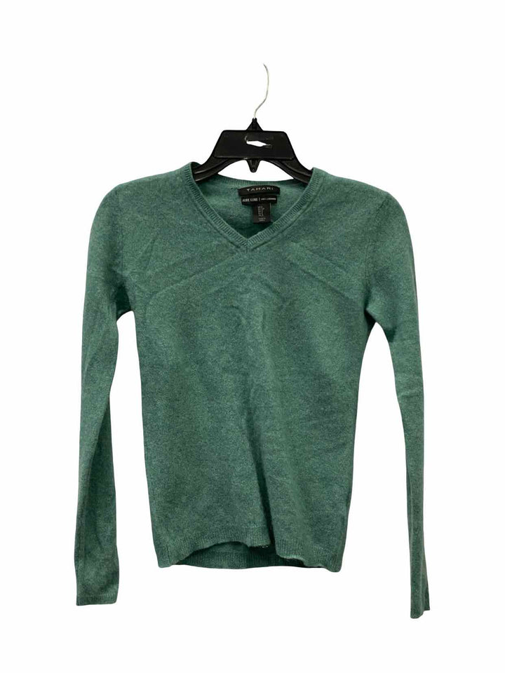 Tahari Size S Green 100% cashmere Sweater