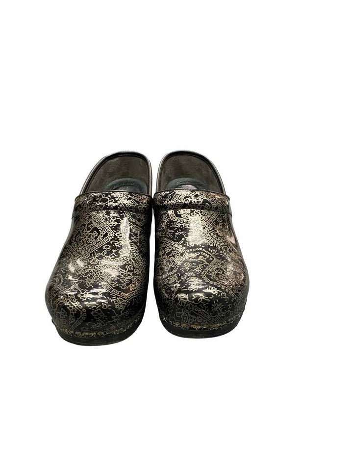 Dansko Shoe Size 40 Black Silver Clogs