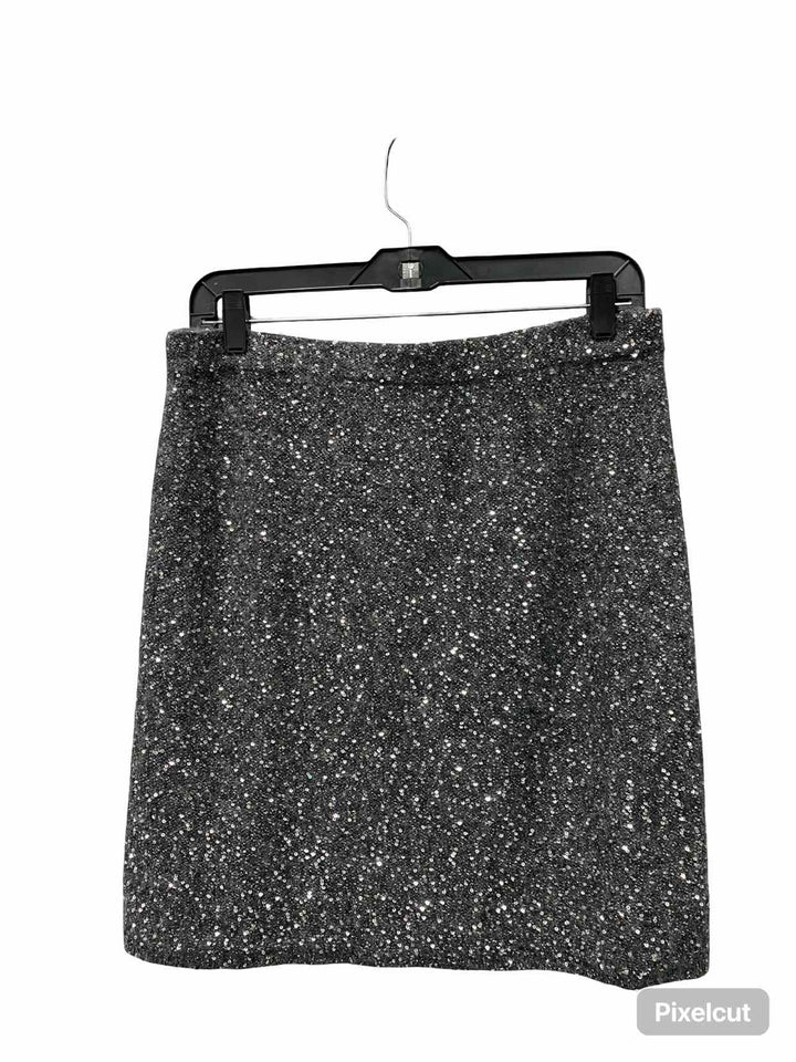 Garnet Hill Size L Gray sequined Skirt