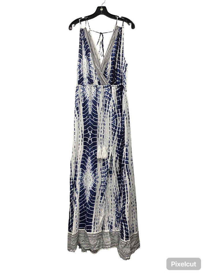 Venus Size L Blue White Tie Dye Dress