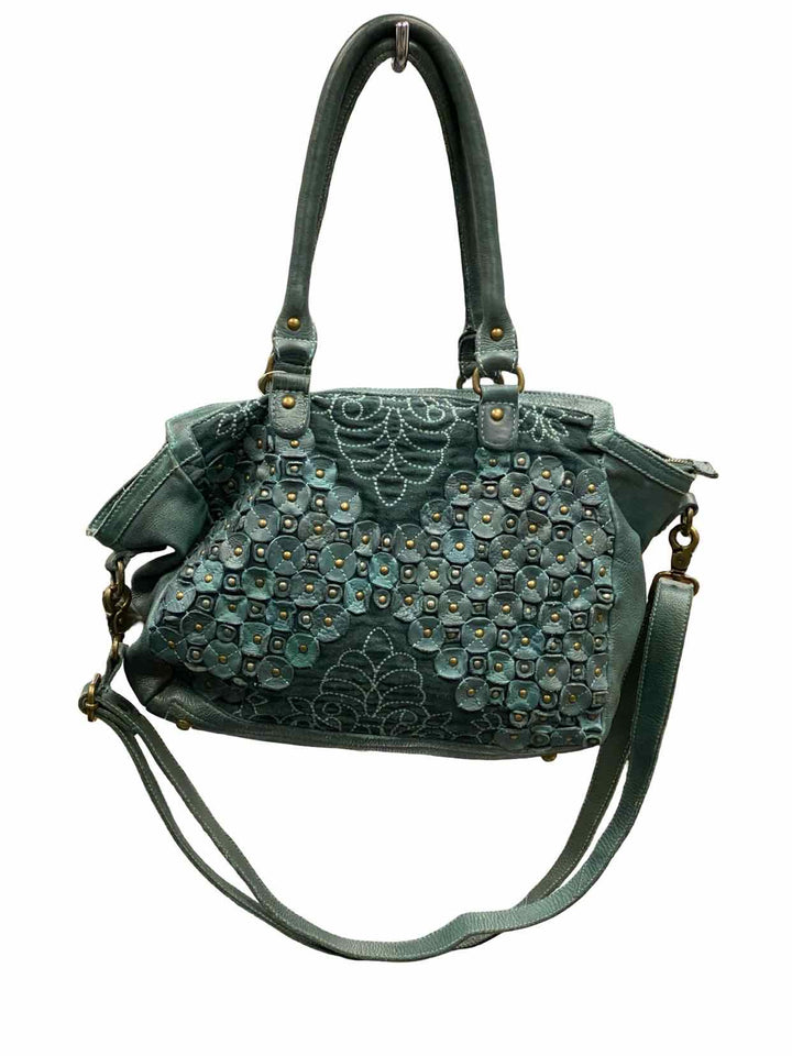 Old Trend Blue Green Blossom Flora Purse