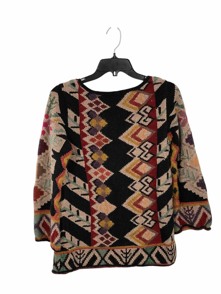 Peruvian Connection Size S Black Multi Sweater