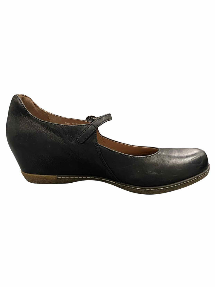 Dansko Shoe Size 39 Black Leather Loralie Wedge Maryjane Loafers